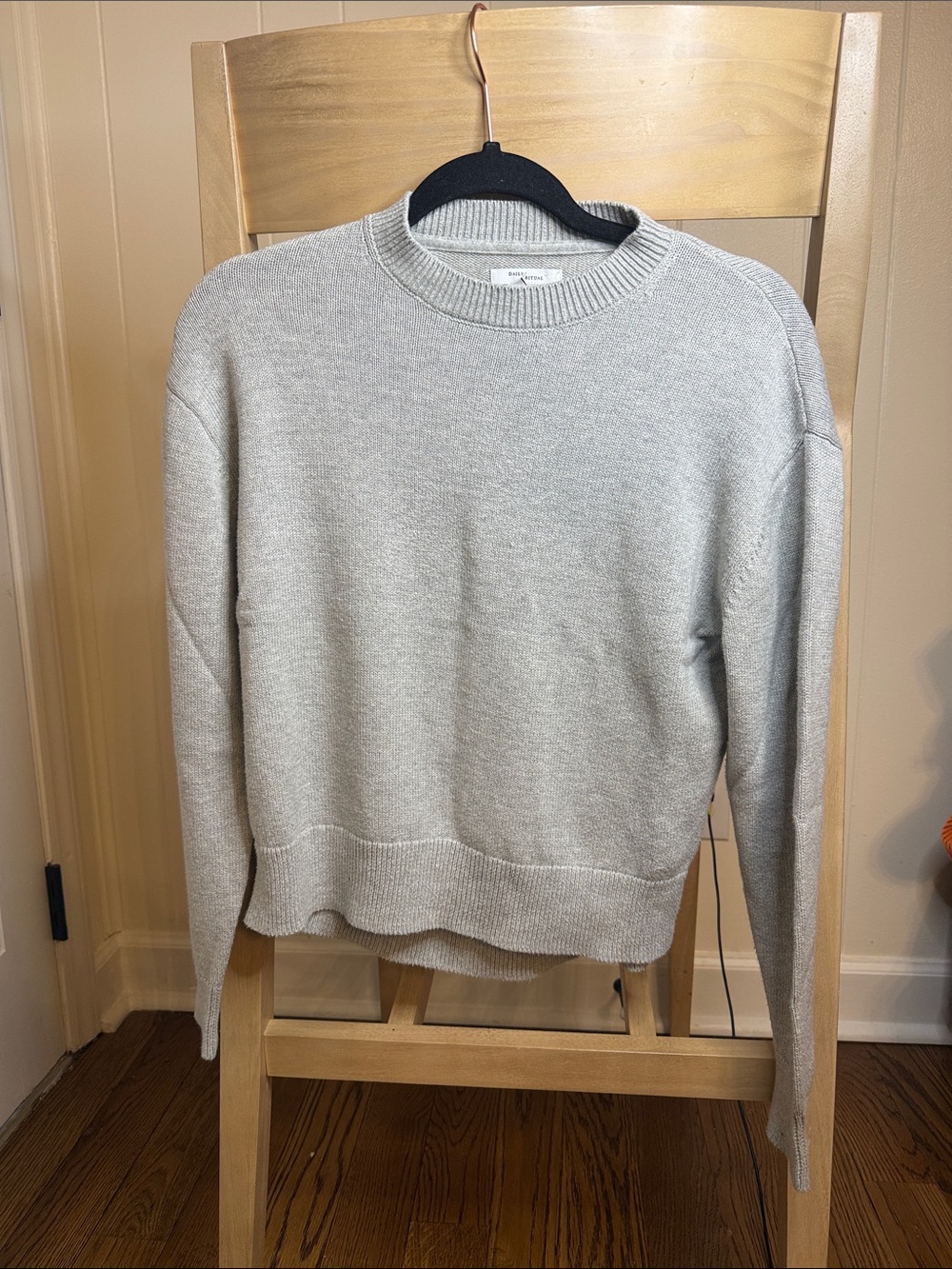 Daily Ritual Light Gray Crewneck Sweater